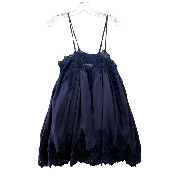 NWT L'atiste Sleepless Night Dress Womens S Blue Lace Cami Mini Slip Dress - Picture 1 of 11